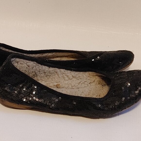 AMERICAN EAGLE SEQUIN Ballet Flats Women's Size 8 Sherpa lined - Picture 3 of 5